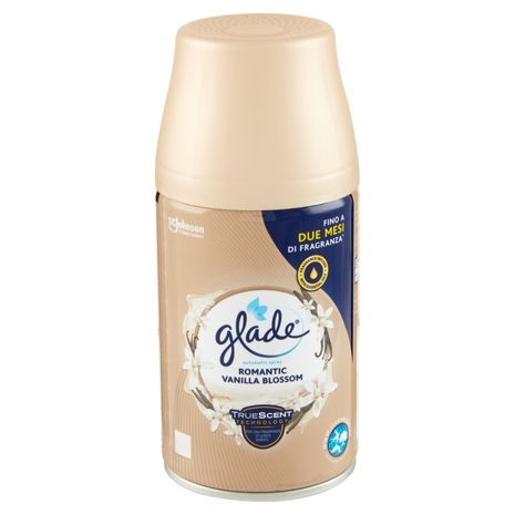 Glade Automatic Spray Ricarica, Profumatore per Ambienti, Fragranza Romantic Vanilla Blossom 269ml